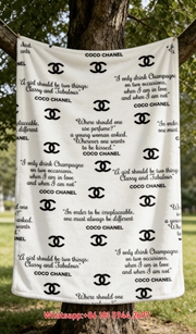 Coco Chanel Quotes Flannel Throw Blanket IMG_6908